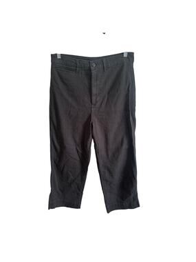 Quince Organic Stretch Cotton Twill Wide-Leg Crop Pant Sz 30 Black Charcoal